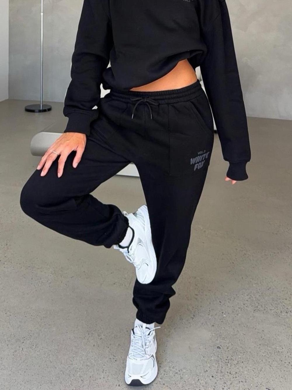 White Fox Boutique Offstage Sweatpants Onyx - Black, Size XXS